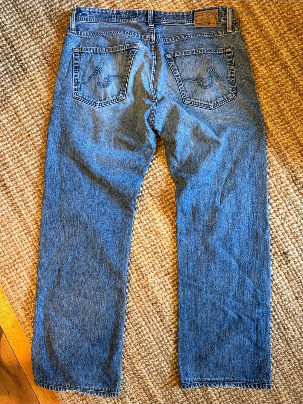 Ag Adriano Goldschmied Men’s Straight-Leg Blue Denim Jeans 34x34